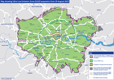 Map of ULEZ expansion