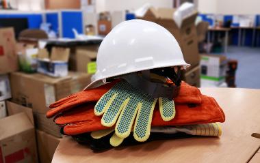 hard hat and glove