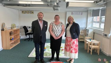 Cllr Jonathan Bianco, Headteacher Nicky Bulpett and Cllr Susan O'Brien