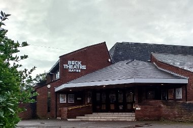 View of the Beck Theatre on a grey damp day