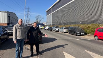 Cllr Eddie Lavery and Cllr Steve Tuckwell visit the newly installed traffic calming measures in Arundel Road, Uxbridge