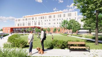 Proposed front elevation of the new Hillingdon Hospital