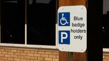 Blue badge parking sign